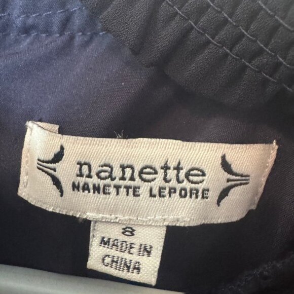 Nannette Nanette Lepore sleeveless pleated midi dress navy blue women's size 8 - Picture 11 of 11